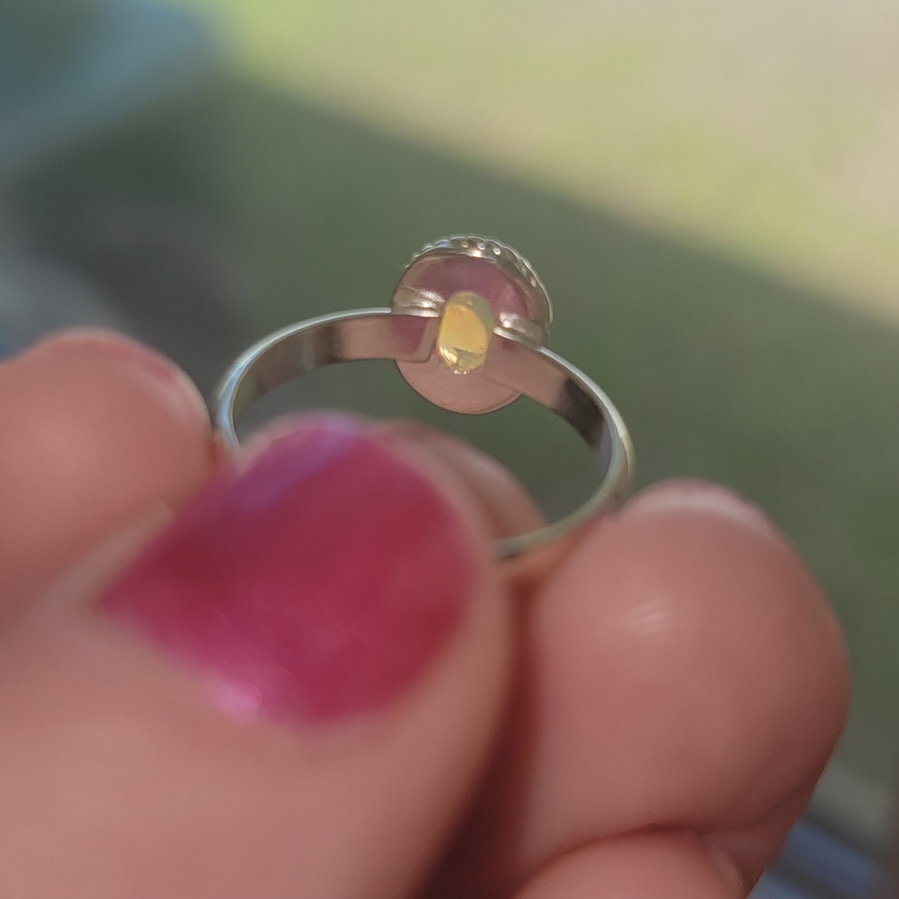 Fire Opal Sterling Silver Ring Size 6 - Picture 8 of 8